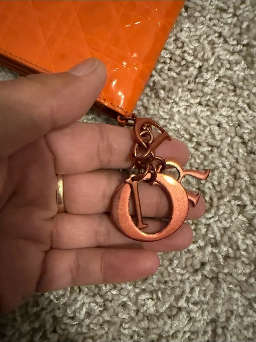 Dior Quilted Wallet with Keychain
